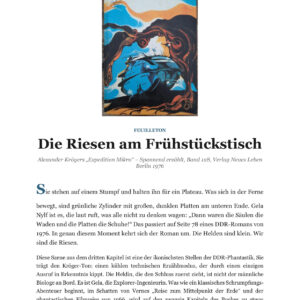 Feuilleton: Die Riesen am Frühstückstisch – Eine Analyse von Alexander Krögers ‚Expedition Mikro‘