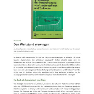Feuilleton: Den Weltstand erzwingen