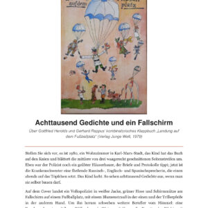 Feuilleton: Landung auf dem Fußballplatz – Über ein kombinatorisches Klappbuch der DDR (PDF-Datei)