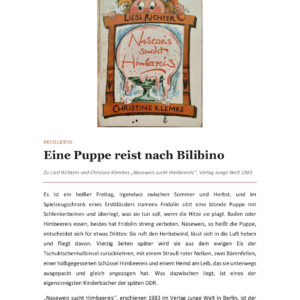 Feuilleton: Eine Puppe reist nach Bilibino – „Naseweis sucht Himbeereis“ im Spiegel der Zeit (PDF-Download)