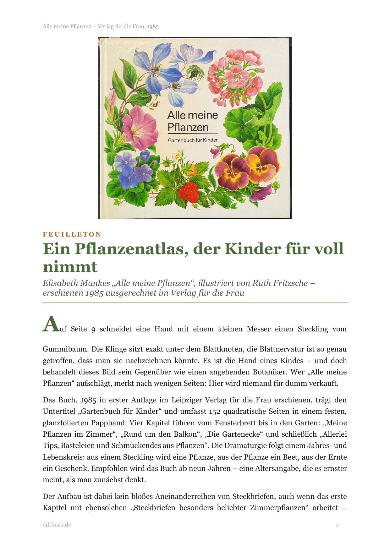 Feuilleton: Ein Pflanzenatlas, der Kinder für voll nimmt