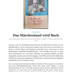 Feuilleton: Das Märchenland wird Buch (PDF-Datei)