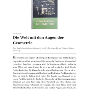 Feuilleton: Die Welt mit den Augen der Geometrie - J. I. Perelman