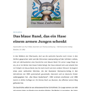 Feuilleton: Das blaue Zauberband – Eine Tiefenanalyse eines sorbischen Märchens