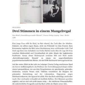 Digitales Feuilleton: ‚Entwicklungswunder Mensch‘ – Ein Buch, drei Stimmen, eine Epoche