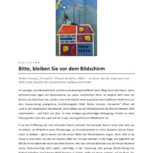 Feuilleton: Walter Conrads ‚Fernsehen‘ – Die Zukunft von 1960