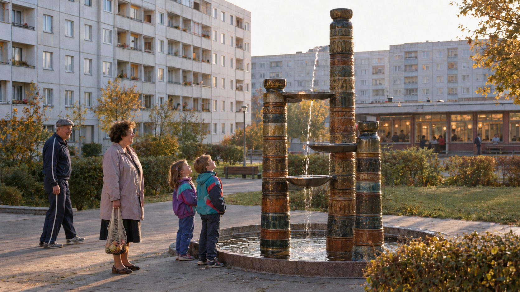 Mehr über den Artikel erfahren Ein Wandbild, ein Brunnen, drei Frauen aus Stein